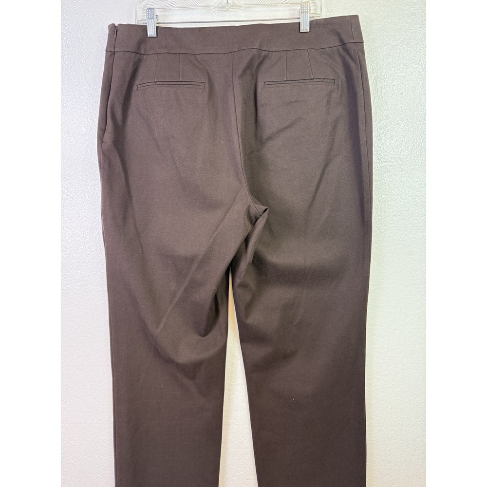 Chico's Brown Stretch Mid Rise Side Zip Tapered Dress Pants Size 3 US 16 (38x31) - Picture 5 of 8